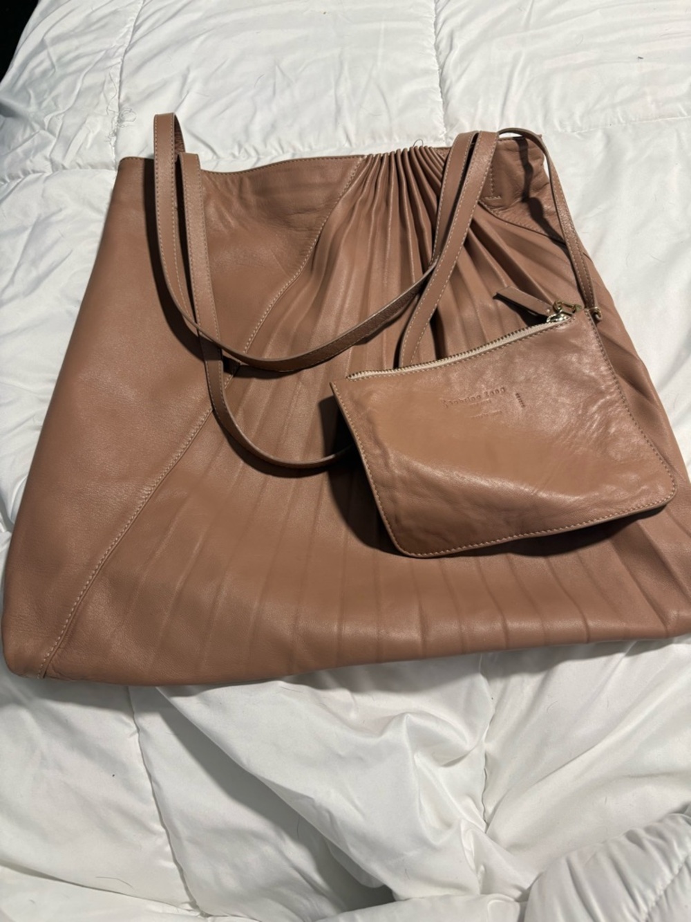 Sabrina Zeng Chiaroscuro Tote Taupe Lambskin
